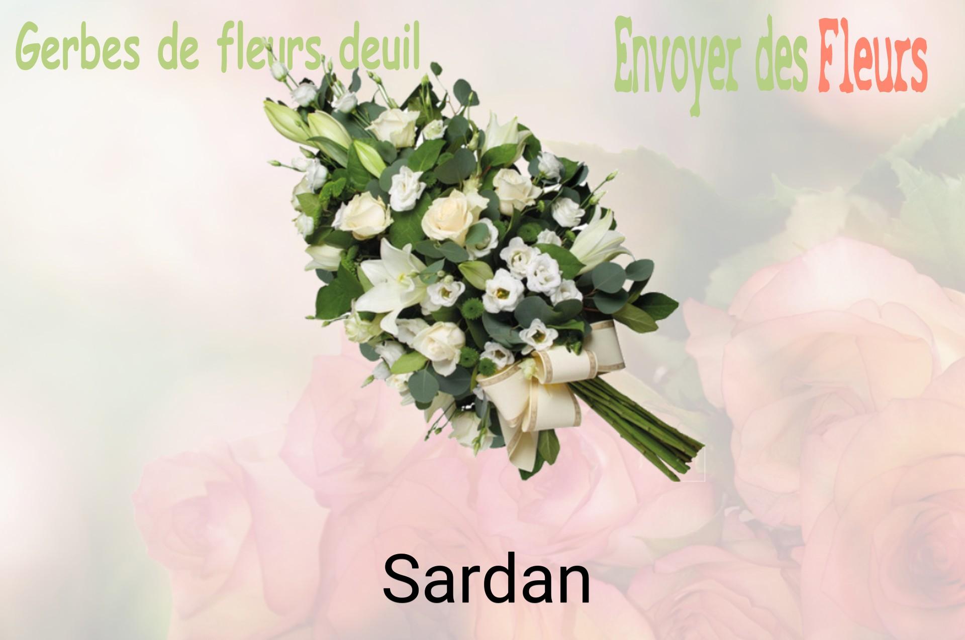 Gerbe de fleurs de deuil livrée à Sardan